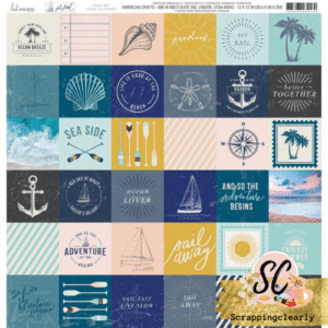 Heidi Swapp Set Sail Double-Sided Cardstock 12"X12" - Logo Cut Apart