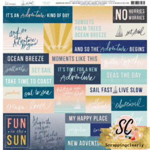 Heidi Swapp Set Sail Double-Sided Cardstock 12"X12" - Words