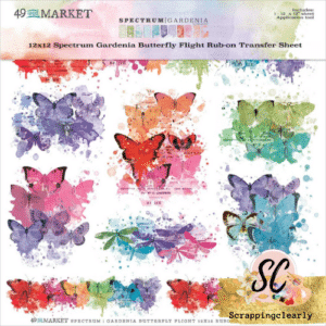 Spectrum Gardenia Butterfly Flight Rub-Ons 12"X12" 1/Sheet