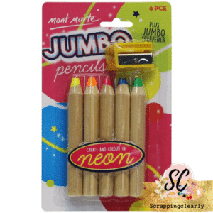 Mont Marte Jumbo Fluoro Crayon Pencils with Crayon