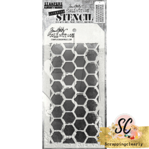 Tim Holtz Layered Stencil 4.125"X8.5" - Brush Hex