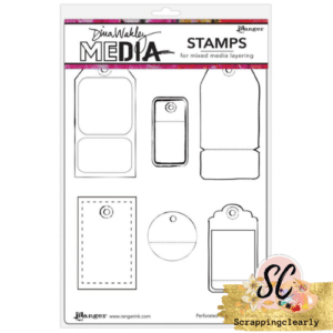 Dina Wakley Media Cling Stamps 6"X9" - Perforated Tags