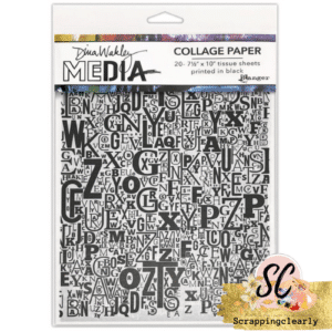 Dina Wakley Media Collage Tissue Paper 7.5"X10" 20/Pkg - Jumbled Letters