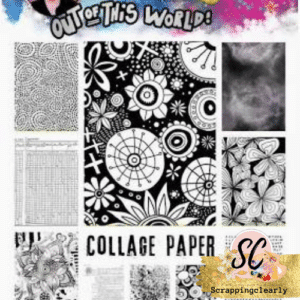 Art By Marlene Out Of This World Collage Paper A4 - Black & White
