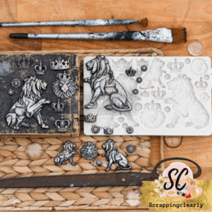 Finnabair Decor Moulds 5"X8"X8mm - Regal Lions