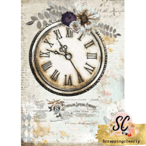Stamperia Rice Paper Sheet A4 Amazonia - Romantic Journal Clock