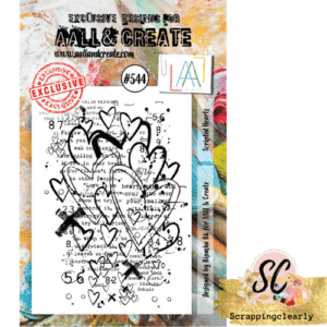 Aall & Create STAMP Scripted Hearts A7 - #544