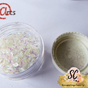 13 Arts White Shiny glitter - stripes