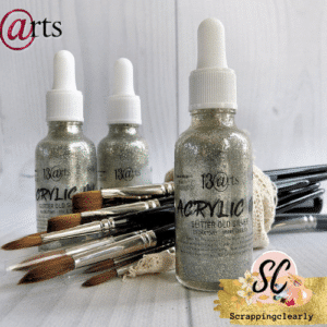 13 Arts ACRYLIC INK Glitter Old Silver 30ml