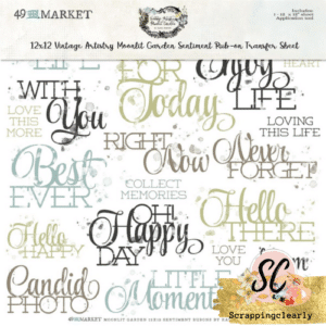 49 and Market Artistry Moonlit Garden Sentiment Rub-On Rub-Ons 12"X12" 1/Sheet