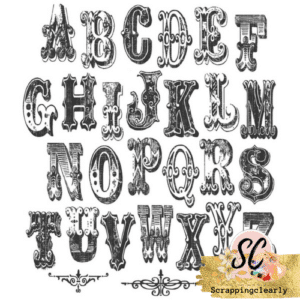 Tim Holtz Cling Stamps 7”X8.5” - Mini Cirque Alpha
