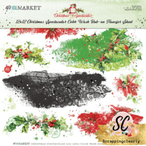 49 and market Vintage Christmas Spectacular Color Wash Rub-Ons 12"X12" 1/Sheet