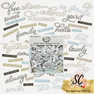 49 and Market Moonlit Garden Chipboard Word Set