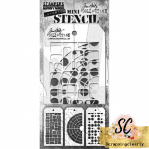 Tim Holtz Mini Layered Stencil Set 3/Pkg Set - 59
