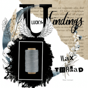 LUCKYfindings Wax Thread - Grey sold per metre