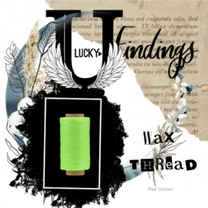 LUCKYfindings Wax Thread - Lime Green sold per metre
