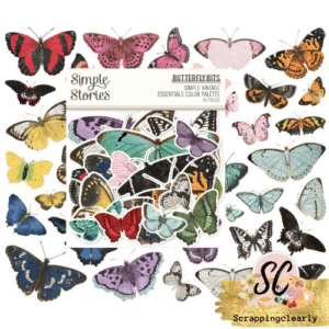 Simple Vintage Essentials Bits & Pieces Die-Cuts 44/Pkg Butterfly Colour Palette