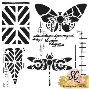 TCW 6 x 6 Stencil - Dragonfly Collage