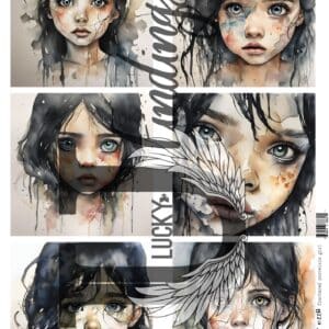 LUCKYfindings Imagery Sheet - fractured porcelain girl