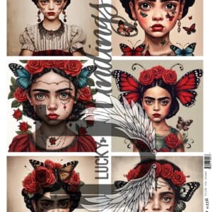 LUCKYfindings Imagery Sheet - frida con roses