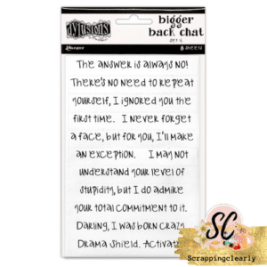 Dylusions Bigger Back Chat 4 Sentiment Sheets - White