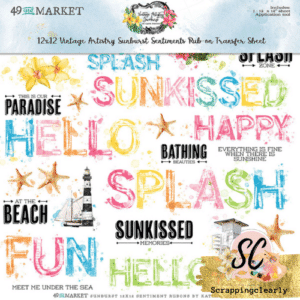 49 and Market Artistry Sunburst Sentiment Rub-On Rub-Ons 12"X12" 1/Sheet