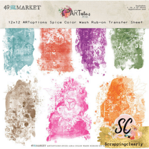 49 and Market ArtOptions Spice Color Wash Rub-On Transfer Sheet 12"X12" 1/Sheet