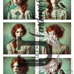 LUCKYfindings Imagery Sheet - a girl and a bird