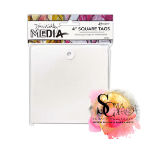 Dina Wakley MEdia Square Tags With Reinforced Holes - 4"