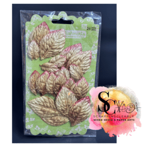 Prima Flowers Flower Embellishments Velvet Heirloom Rose Leaves - Gold dust