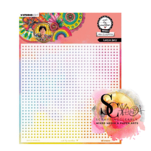 Art By Marlene Floral Frame 8"X8" Stencil - Lotsa Dots