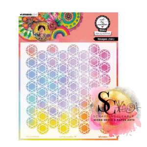 Art By Marlene Floral Frame 8"X8" Stencil - Hexagon Stars