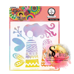 Art By Marlene Floral Frame 8"X8" Stencil - Curious Lady