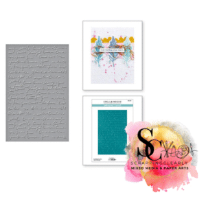 Spellbinders Dina Wakley Media Collaged Birds Collection 2D Embossing Folder - Scribbled Letter