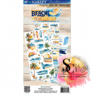 49 And Market Beach Vibes Rub-on Transfer Set