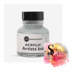 Manuscript Dip Pen Acrylic Ink 30ml : Silver