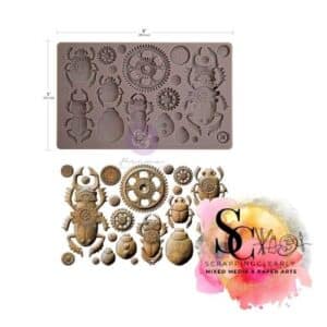 Finnabair Decor Moulds 5"X8"X8mm - steampunk beetles