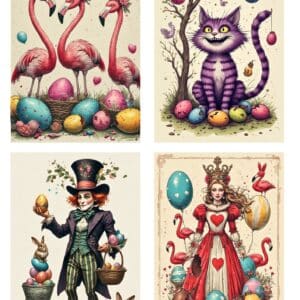 LUCKYfindings quartlets imagery Sheet -eggstravaganza in wonderland