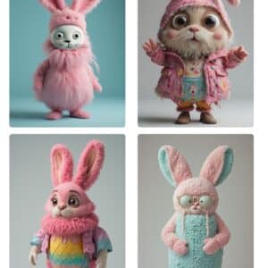 LUCKYfindings quartlets imagery Sheet - pastel bunnies