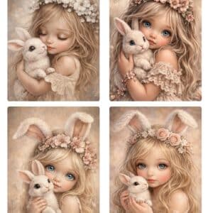 LUCKYfindings quartlets imagery Sheet - soft bunny