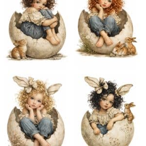 LUCKYfindings quartlets imagery Sheet -easter hatchlings