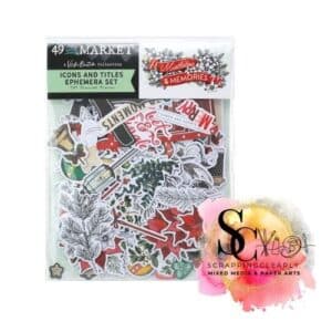 49 And Market Mistletoe & Memories Icons & Titles Ephemera Set 187 die cut pcs