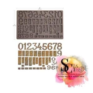 Finnabair Decor Moulds 5"X8"X8mm - Letterpress Numbers