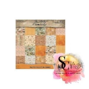 Idea-ology Tim Holtz 8 x 8 Paper Pack - Palette Collection Orange