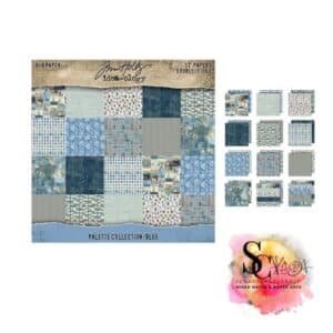 Idea-ology Tim Holtz 8 x 8 Paper Pack - Palette Collection Blue