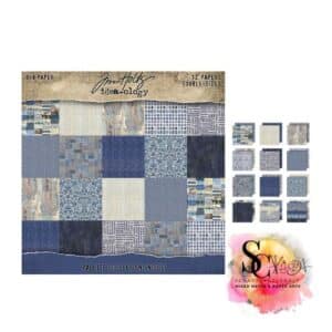 Idea-ology Tim Holtz 8 x 8 Paper Pack - Palette Collection Indigo