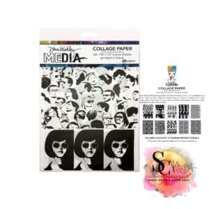 Dina Wakley Media Collage Tissue Paper 7.5"X10" 20/pkg - Bold