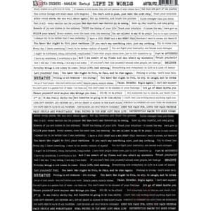 13@rts Lifein Words Stickers - A4 size