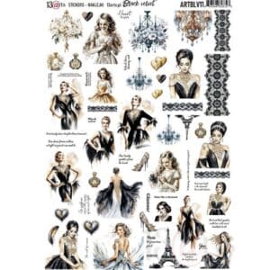 13@rts Black Velvet Stickers - A4 size
