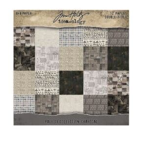Idea-ology Tim Holtz 8 x 8 Paper Pack - Palette Collection Charcoal